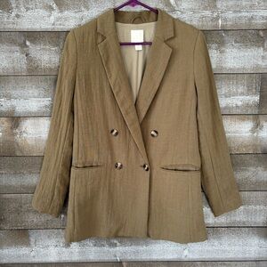 H&M Khaki Double-Breasted Blazer